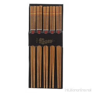 Helen Chen's Asian Kitchen Bamboo Chopsticks 5-Pair Silk Wrapped 2-Pack (10 Pairs of Chopsticks in Total) - B01556A7V0